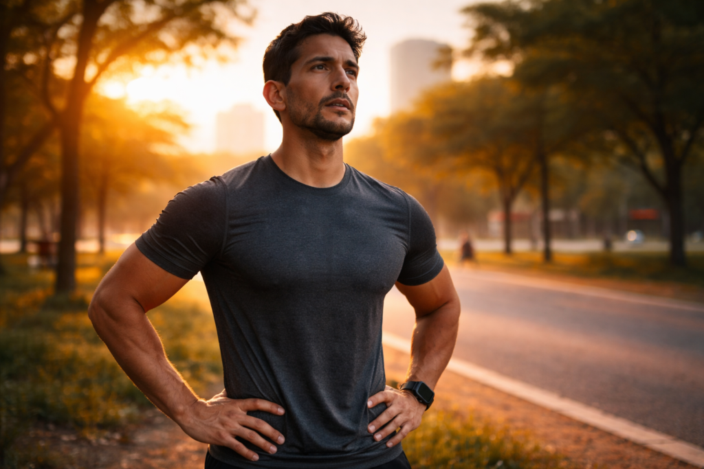 ejercitandose en la mañana